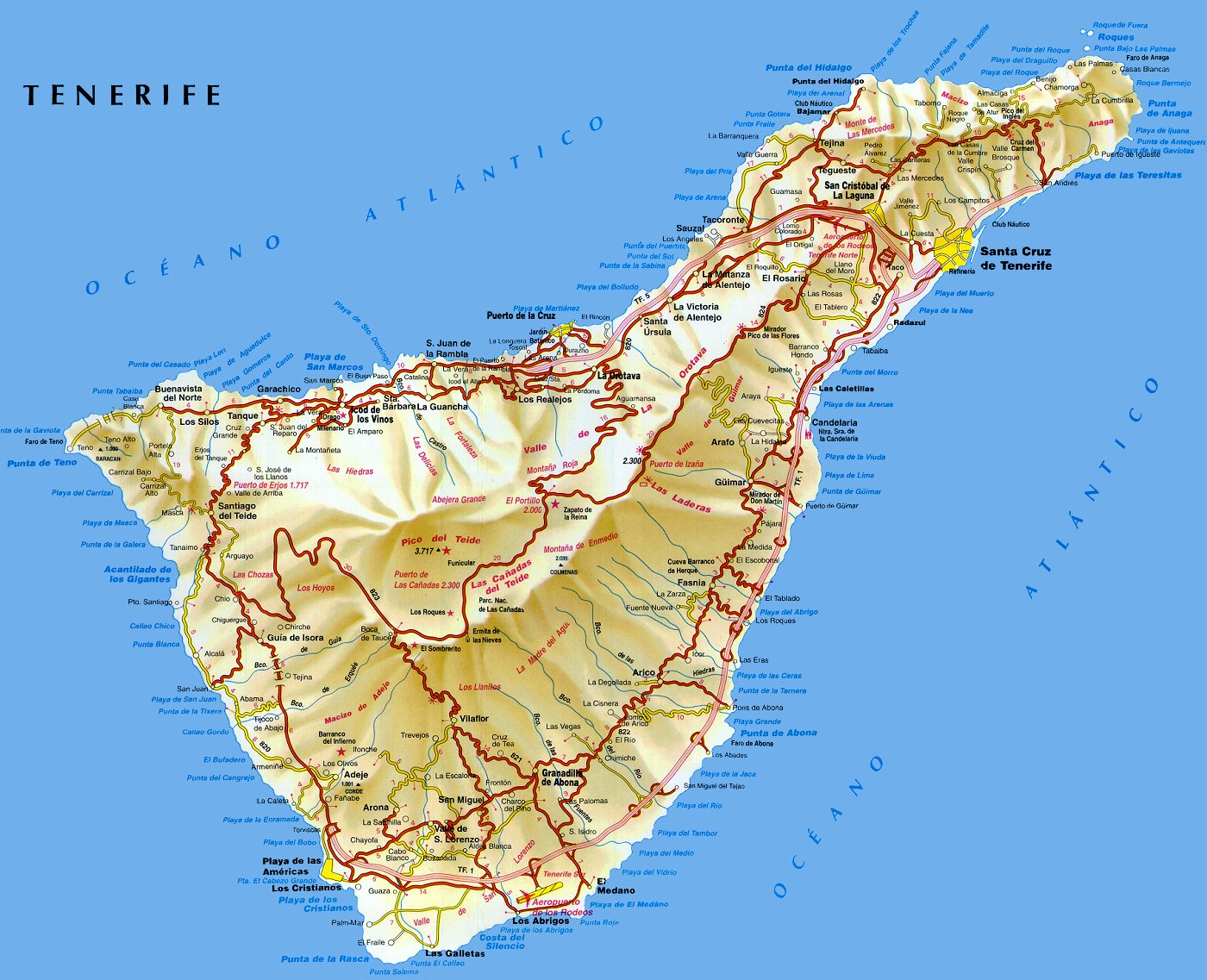 Карта острова Тенерифе